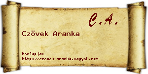 Czövek Aranka névjegykártya